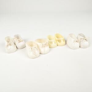 Lot of 4 Vintage Cabbage Patch Kid Doll Shoes Lace Up Mary Jane CPK